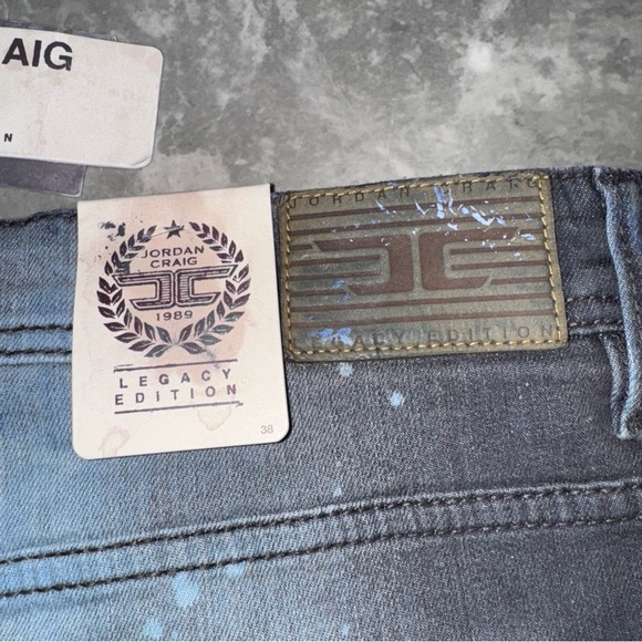 Jordan Craig Blue Distressed Jean Shorts - Picture 6 of 7